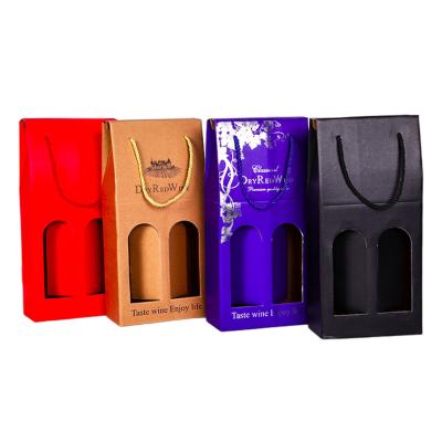 China Recycled Materials Hot Selling Customized Form Recycled Materials Coated Long Wine Kraft Paper Box for sale