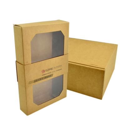 China Recycled Disposable Materials Kraft Paper Box With Separate Window Lid For Salad for sale