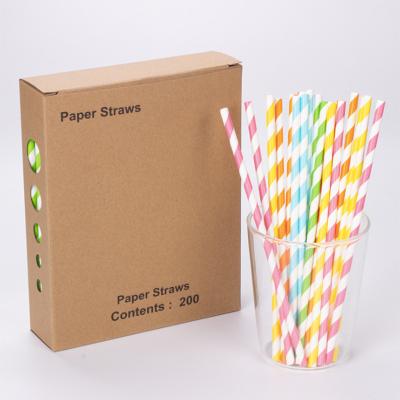 China Creative Mixed Straw Birthday Party Decorations Kids Baby Shower Wedding Party Drinking Supplies Biodegradable Disposable Paper Straws 25pcs for sale