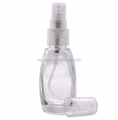 China Personal Care Cap Empty Clear Glass White Atomizer Refillable Spray Perfume Bottles 10ml for sale