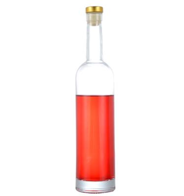 China 1000ml Empty Clear Vodka Glass Liquor Wine Vodka Glass Bottles With Cork PVC Closure for sale