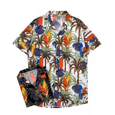 China Sustainable Fashionable Mens Short Sleeve Summer Beach Shirts Button Up for sale