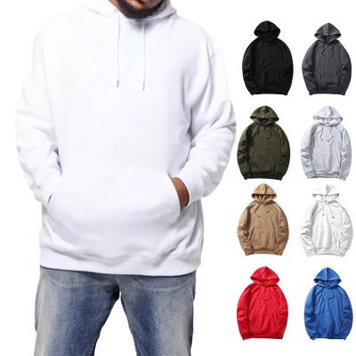 China Heavy Beige Mens Fashion Plain Blank Boxy Stringless Logo Pullover Trendy Custom Hoodies Anti-Wrinkle Without String For Men Unisex for sale