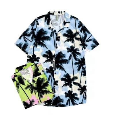 China Cotton 100% Plus Size Fashion Casual Button Down Mens Summer Beach Hawaiian Shirts Wholesale For Men for sale