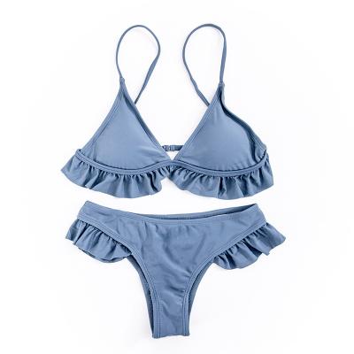 China 2021 Color Ladies Bikinis Breathable Blue Swimwear Eco Friendly Bikini for sale