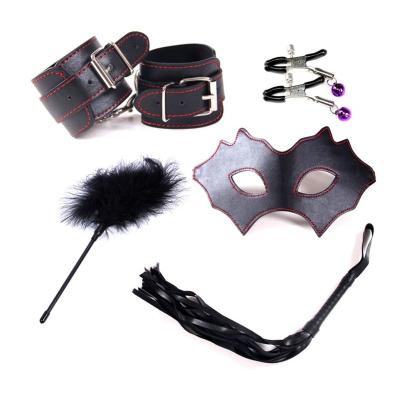 China 5pcs Sexy Fun Bondage Sex Bondage Kit 5pcs Sex Slave Bondage 5pcs Adjustable Strap Adjustable Strap Safety Rope BDSM Safety Rope Japanese Real Leather Costume for sale