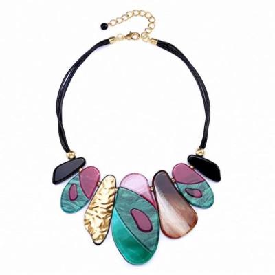 China Cute Personalized Layered Statement Chunky Strands Turquoise Necklace for sale