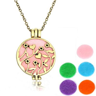 China Vintage Cute Hollow Flowers Perfume Cotton Pendant Necklace Factory Direct Sales for sale