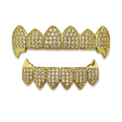 China Cute Gold Grill Set Hiphop Teeth Grillz Top for sale