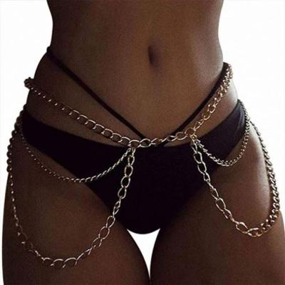 China Cute Sexy Silver Waist Chain Belt Thigh Jewelry for sale