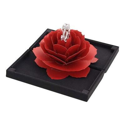 China Creative Matte Velvet Ring Box For Proposal Wood Engagement Wedding Jewelry Gift Case for sale