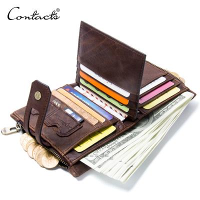 China Custom Wholesale Waterproof Bi-fold Genuine Leather Men's Retro Mini Wallet Fashion Coin Purse for sale