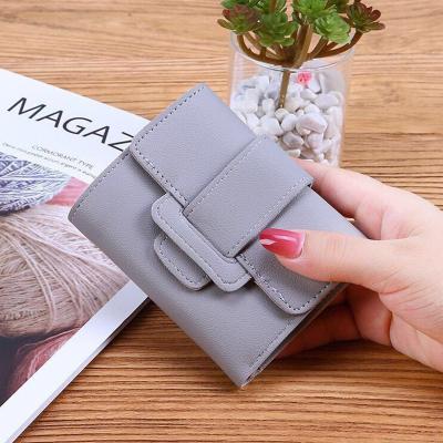 China None 2021 Hot Selling PU Leather Ladies Clutches Mini Small Wallet Solid Color Wallet Women Bag for sale