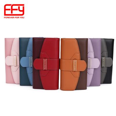 China Retro Bulk Business Clutch PU Multicolor Leather Wallet Wholesale Cheap Waterproof Ladies Long Wallet For Women for sale