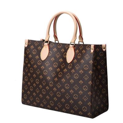 China Large Capacity Customize Fashionable Checkered PVC Leather Tote Handbag For Women Carry Handle Bags Manufacturer for sale