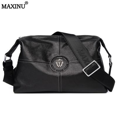 China Low MOQ ECO Fashion High Quality MAXINU Small Real Leather Cross - Body Bag For Men Solid Color Sid Bag for sale