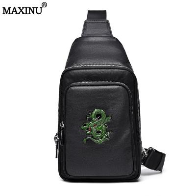 China 100% Genuine Luxury Hand Painted Foam Tops Luxury MAXINU Men's Bag Topgrade Cowhide Cross Bag Men Trunk Package for sale