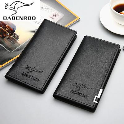 China Low MOQ Credit Card PU Leather Men's Lightweight Money Bag Cheap Wholesale Portable Long Wallet for sale