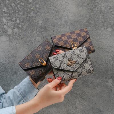 China 2021 hot top sales designer Purses money card holder leather short wallet for women from china for sale