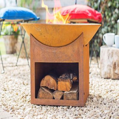 China Cheap price stocked corten steel metal covered indoor and outdoor fire pit for sale