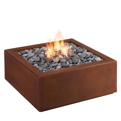 China Corten Steel Nature Gas Fire Pit Stocked Outdoor Heating Pit for sale