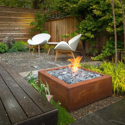 China Outdoor Garden Backyard Patio Fire Place Square Gas Fire Pit Stored for sale