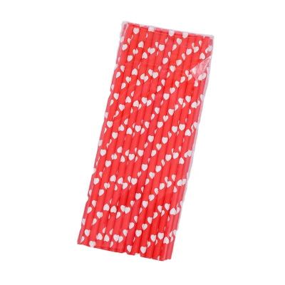 China Wholesale Disposable Paper Straws Drinking Straw Color Stripe Pink Black Printing Party Industrial Food Pulp Custom GM/M Red White Blue Item for sale