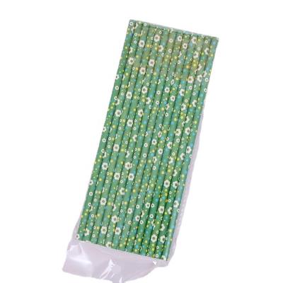 China Hot Sale Biodegradable Disposable Drink Straw Floral Design New For 2021 for sale