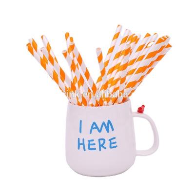 China Party Use Orange Juice Biodegradable Drinking Paper Straws Party Decorations for sale