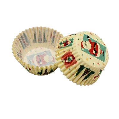 China Food Grade Disposable Hot Sale Custom Printed Colorful Christmas Cupcake Paper Liners for sale