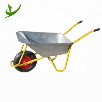 China Wholesale High Quality Costruction Wheelbarrow Cheap Price Ghana Wheelbarrow With Tray Farm Garden Tool Heavy Duty Galvanized Wheel Barrow WB6404H for sale