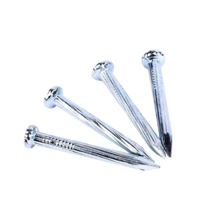 China Tianjin Factory Flat Zinc Coated Construction Nails Steel Concrete Joint Nails Iron Nail for sale