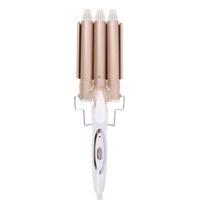 China 2022 New Design Powellercosmo Professional Magic Hair Barrels HAIR CURLER 3 Triple Ceramic Hair Curler 3 Barrel Curling Iron Wand for sale