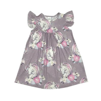 China 2018 New Design Baby Party Kids Clothing Anti-Static Unicorn Girl Sleeveless Dress for sale