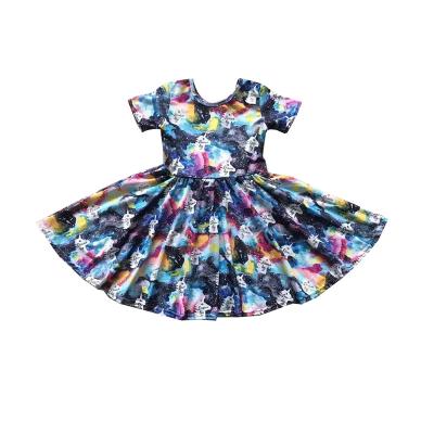 China Breathable kids 2019 summer clothes printed casual dress pictures for kids dress for sale