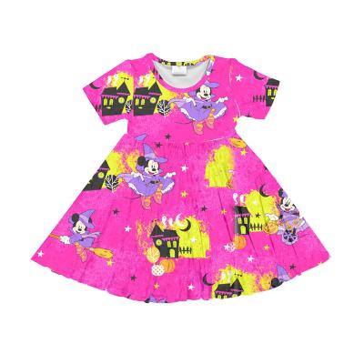 China Breathable Wholesale Boutique Girls Dress Names With Picture Halloween Printed Girls' Dresses for sale