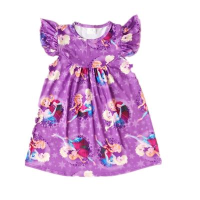 China 2019 New Arrival Princesses Breathable Patterned Boutique Milk Silk Girl Sleeveless Dress for sale