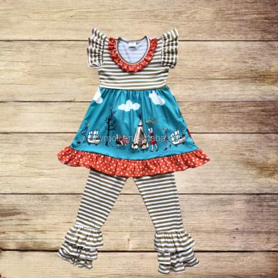 China 2018 Latest Cotton Minute Remake Girls Boutique Sets Autumn Floating Sleeve Clothing Children Thanksgiving Outfit for sale