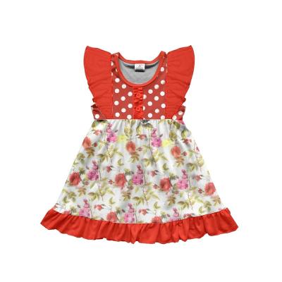 China Cheap Wholesale Casual Baby Flower Dresses Summer Clothes Dress Sets For Girls for sale