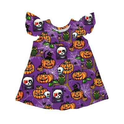 China 2019 Backless Girl Dress Kids Pumpkins Pattern Cheap Dressy Dresses for sale