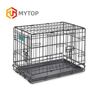 China Wholesale High Quality Foldable Stainless Steel Multiple Sizes Settlements Cheap Dog Cage for sale