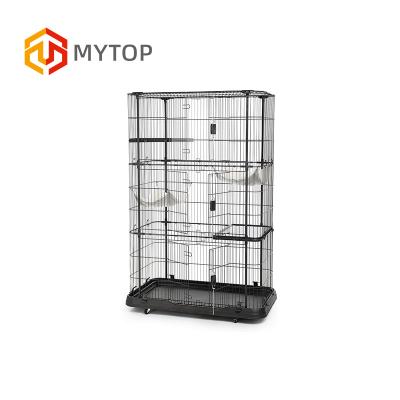 China Wholesales 3 Tier Large Scale Collapsible Square Stocked Galvanized Multi Level Breeding Cat Transport Cage for sale