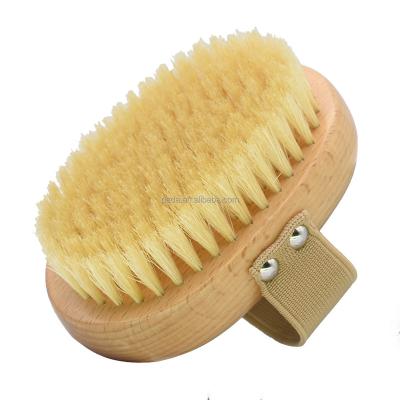 China All Natural Dry Skin Wood Ionic Brush, Brass BODY Dry ​​Brush for sale