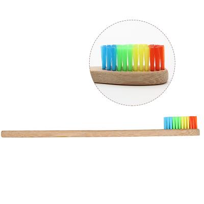 China Rainbow Kids Toothbrush Black Eco-friendly Personalized Bamboo Toothbrush For Babies for sale