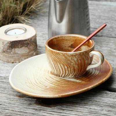 China Factory direct wholesale coffee cappuccino serving eco viable coffee cup, porcelain saucer and ceramic tea cup sets for sale