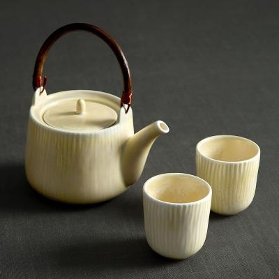 China Factory Direct Wholesale Viable Unique Colorful Teapot Restaurant Japanese Style Ceramic Teapot and Cup Set for sale