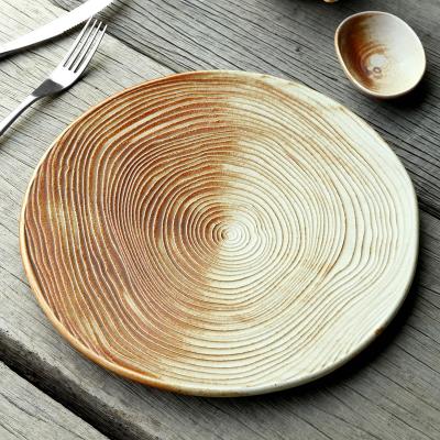 China 11inch Restaurant and Hotel Creative Nordic Style Sustainable Wholesale Ceramic Serving Steak Dish Kitchen Porcelain Dinner Flat Plates for sale