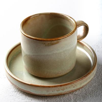 China Viable High Quality Ceracmic Reusable Porcelain Tea Coffee Cup Cup And Saucer With Reactive Glazes Custom Coffee Mugs for sale