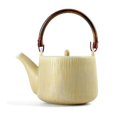 China Sustainable high quality unique 700ml Japanese style porcelain tea coffee pot, ceramic teapot and small cup set for restaurant cafe for sale