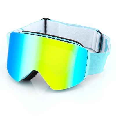 China UV400 New adult ski goggles cylindrical magnetic   outdoor double-layer windproof snow mountain goggles for sale